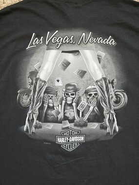Harley Davidson Official Las Vegas No Evil Poker Shirt 3XL